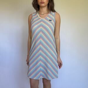 Vintage Roxy Rainbow Chevron Print Mini Dress